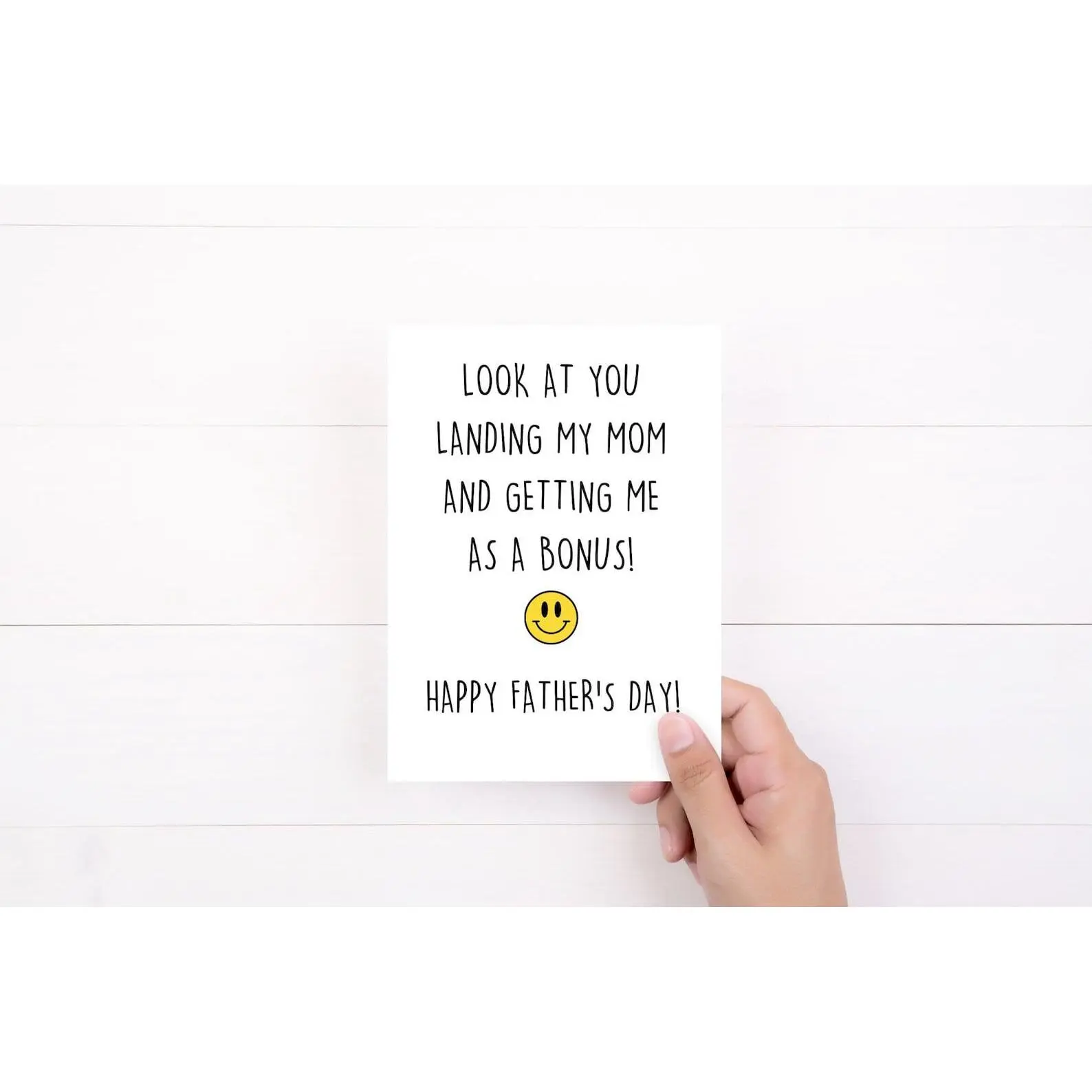 Stepdad Father's Day Card, Happy Fathers Day Gift For Step Dad, Stepfather Card, Look At You, Bonus Kid