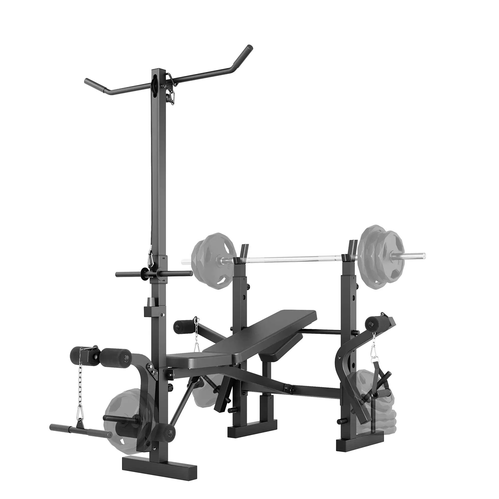 Adjustable Weight Bench Set, Foldable Flat Incline Decline Workout Bench & All-in-One Home Gym Training Station, 900 LBS Capacity Multifunctional Adjustable Foldable Workout Bench for Home Gym