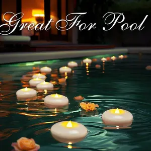 3” Flameless  Floating Candles,mothersdaygift 200 Hour White Battery Operate Waterproof Tealights for Cylinder Vases, Centerpieces at Wedding Decor, Party, Pool Led Restaurant Lamp Led Table Lamp  Lighting christmas decorations christmas lights