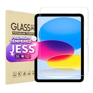 JESS Ipad tablet accessories, High Definition Tempered Glass Screen Protector, For iPad 10th Generation, iPad Air 4/5/6, iPad Pro models - Durable and Smooth, 9H Hardness Glass Film, Transparent, 1-Piece and Multi Piece Pack