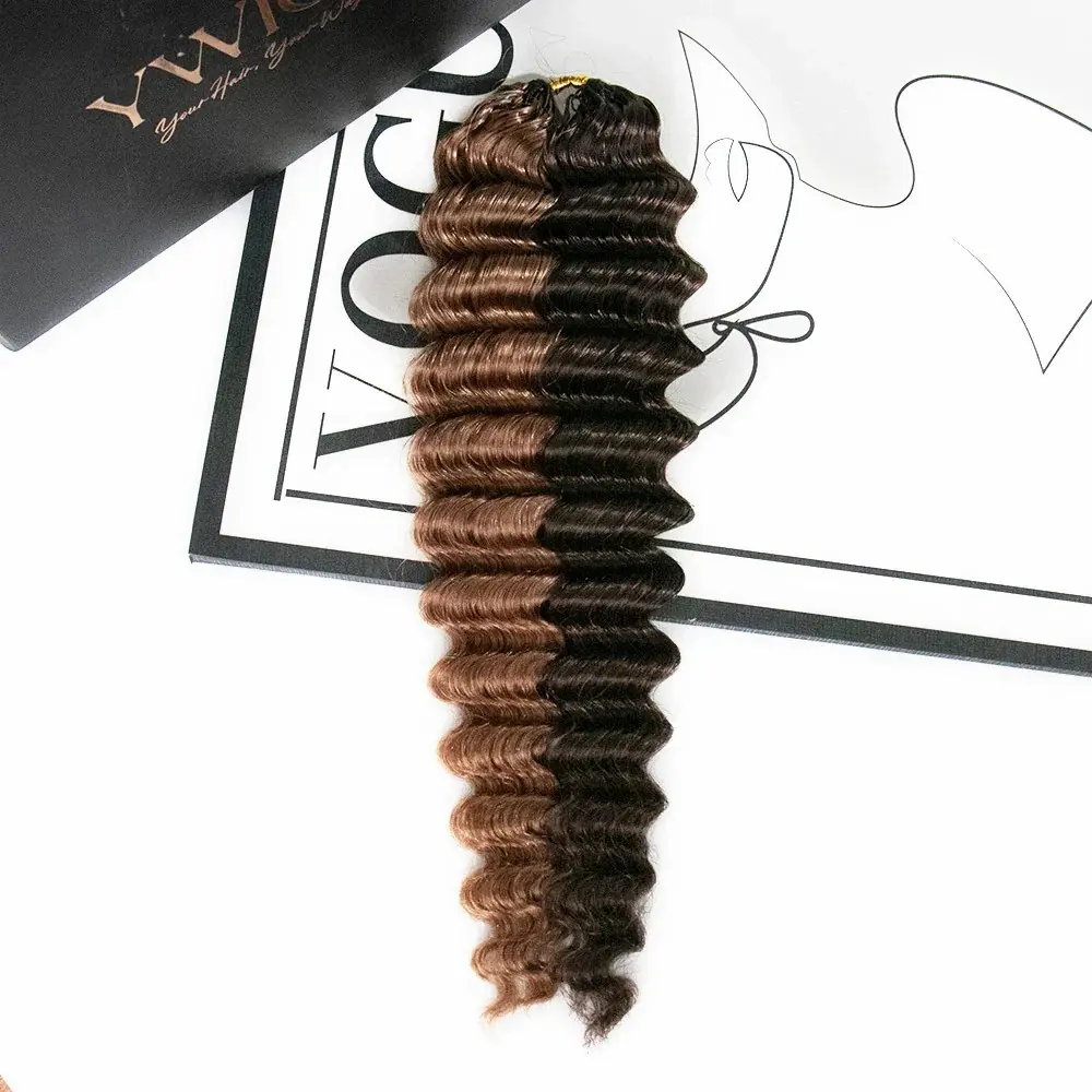 YWIGS Crochet Human Hair for Miracle Knots Boho Braids Deep Wave #4/30, #4/27, #27/30 Color Crochet Hair Pre-Separated Crochet Hair 60 grams/bundle 18 inch olor Crochet Hair Pre-Separated Crochet Hair 60grams/bundle 18 inch #backtoschoolshopping #sohochic
