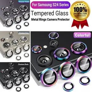 For Samsung Galaxy S24 Ultra S24 Plus S24 Metal Rings Camera Lens Protector Cover
