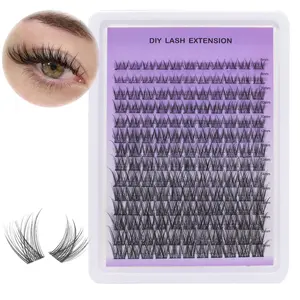 Anime Style Natural Eyelash Cluster, Fluffy Eyelash Clusters, Invisible Band Individual Lashes, D Curl DIY Eyelash Extension Set, Waterproof Soft Clusters, 154 Pcs
