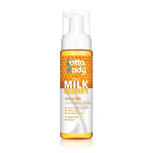 Lottabody Milk and Honey Refine Me Curl Defining Mousse 7 oz Medium Hold Haircare for Soft Curls with Milk Protein and Honey Moisture Gel