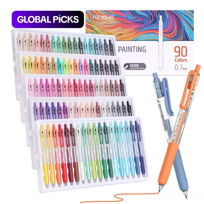 36/54/72/90/144 Colors Acrylic Painting Gel Pen,Retractable 0.7mm Tip,Rich Color Large Capacity Ink Pens,Art Supplie,For Diary,Card,DIY,Coloring, Doodling, Stackable colors, Clip Acrylic Gel Pen, Coloring Supplies, Art Materials