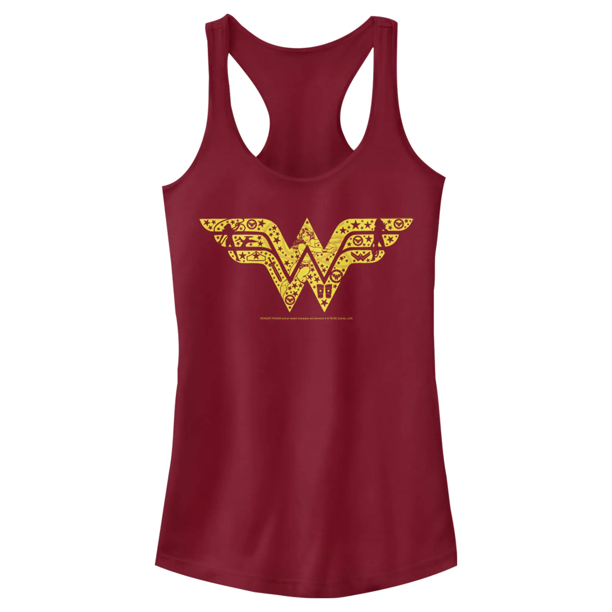 Juniors Womens Justice League Silhouette Logo Racerback Tank Top