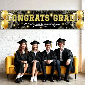 Graduation Banner We Are so Proud of You Congratulations Yard Decor Graduation Decoration Outdoor Celebration Polyester Sign