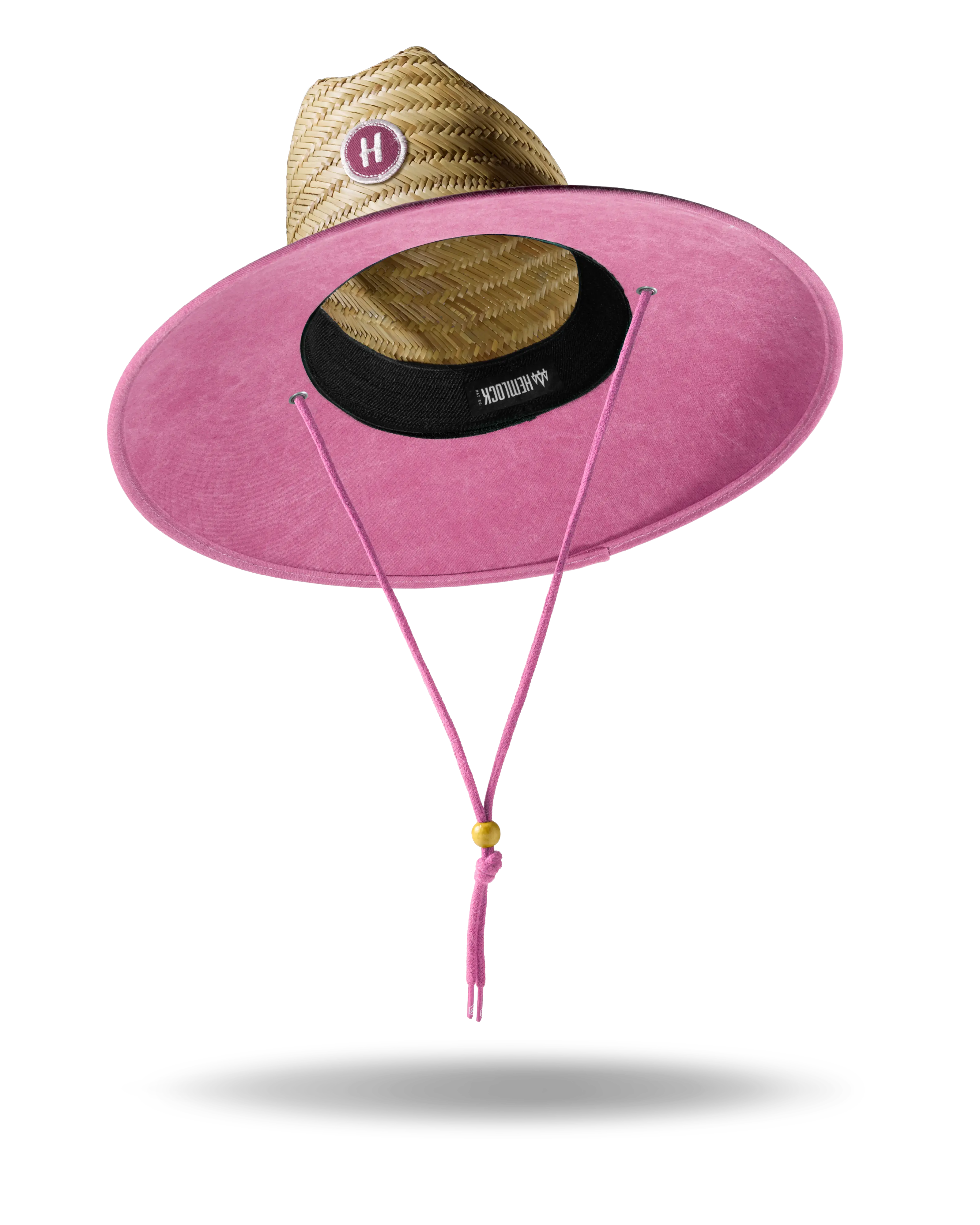 UPF 50+ Lifeguard Straw Hat in Solid Pink