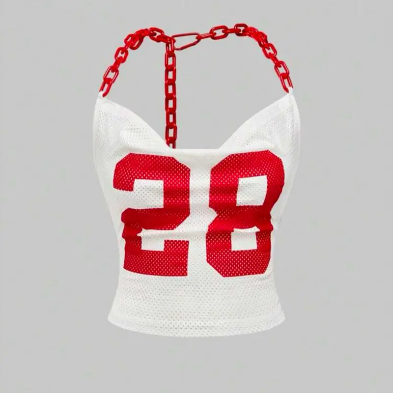 Red and white jersey shirt