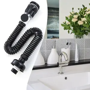 Abs Stainless Steel Flip Valve Drain Pipe, Odor-Proof Sink Drain, Side and Straight Dual Hole Design, Universal Bathroom Cabinet Drain Tube, Bathroom Fixture Accessories