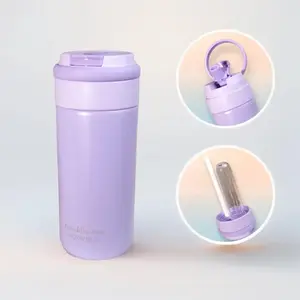 HOWWELL, 17oz Tumbler, Stainless Steel, Leak Proof, Spill Proof, Handle, Built-in Straw, Fruit Infuser, Vacuum Insulation Drinkware Flasks Water Bottles Portable Mug Bottled