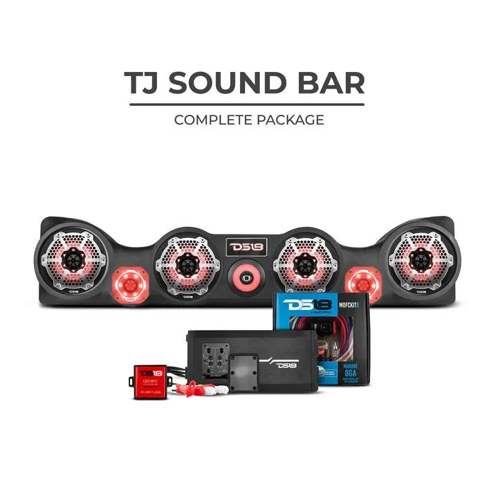 DS18 Jeep TJ Sound Bar Package - Car Audio Amplifier, Vehicle Amplifier, Custom Car System Speakers for Automotive Electronics Setup