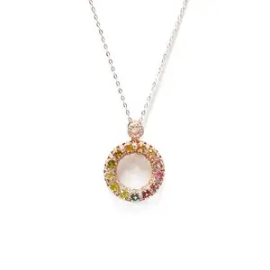 S925 Gemstone Tourmaline Necklace Rose-gold Plated Best Mother’s Day Gift