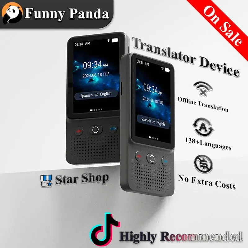 Al Language Translator Device | No Additional Charges l Translation Does Not Require a Signal Source | Translate 138+Languages with WiFi | Translation Multi-Language Touchscreen Real-Time Translaton summerwins fathers day
