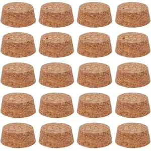 20 count Wooden Tapered Cork Plugs, BurlyWood Soft  Corks for   Bottle Crafts, 1.3inch in Bottom Diameter, 0.6inch Thick