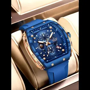 Men’s sporty waterproof quartz watch—fashionable luminous design with calendar display; suitable for parties and everyday wear; trendy, versatile, and exquisite; includes box; ideal as a gift for him, especially for Valentine’s Day; men’s watches.