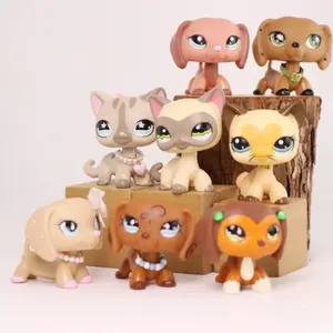 8 pc mini pet shop bobble head dachshund shorthair cat lot figure toy for Mini Pet Shop collector gift