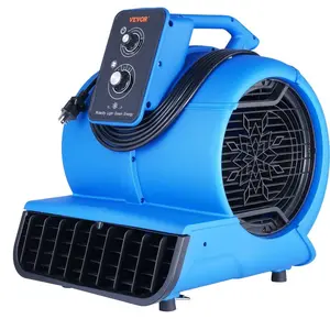 Floor Blower, 1/2 HP, 2600 CFM Air Mover for Drying and Cooling, Portable Carpet Dryer Fan with 4 Blowing Angles and Time Function, for Janitorial, Home, Commercial, Industrail Use, ETL Listed