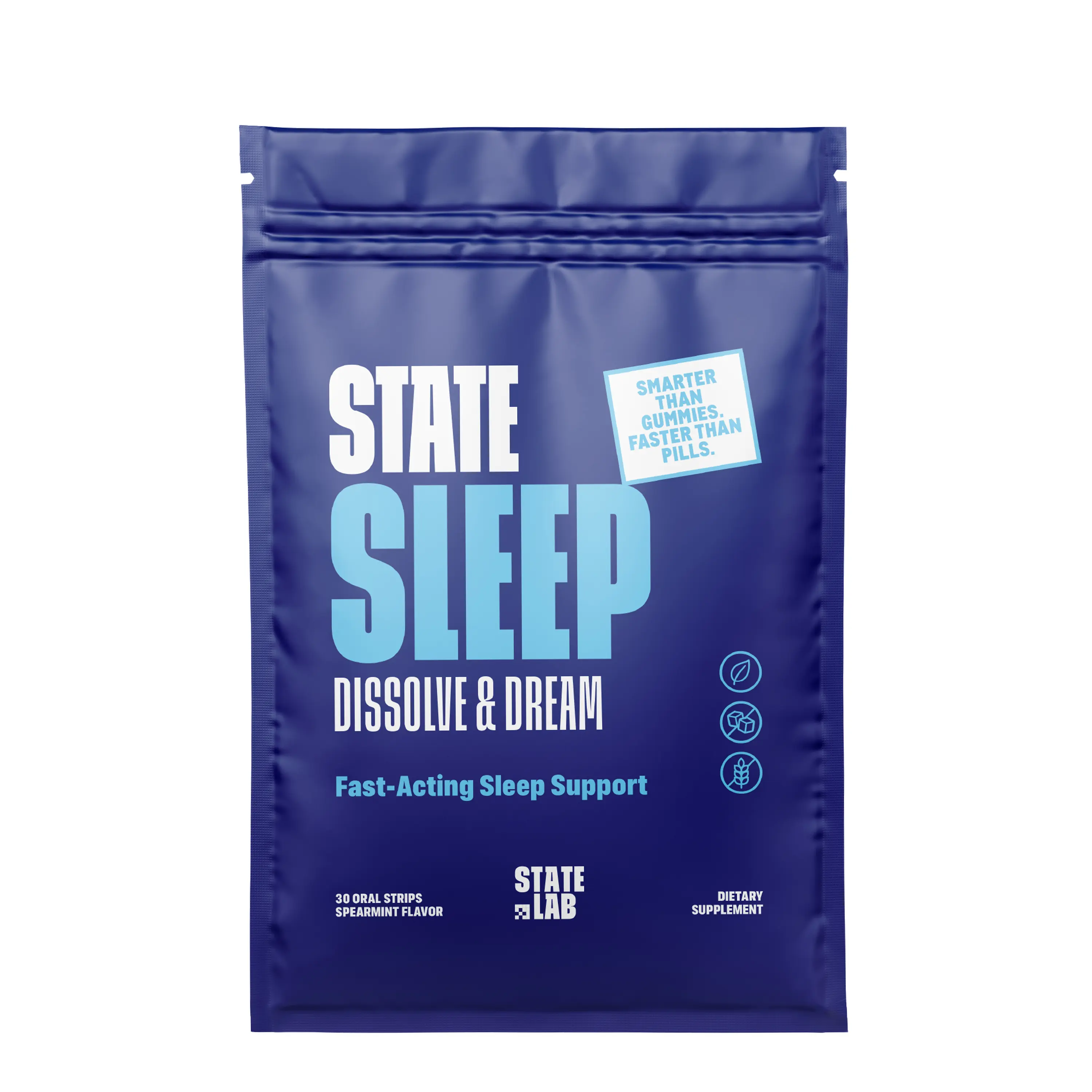 STATE SLEEP Fast-Acting Oral Strips for Relaxation & Better Sleep with Melatonin GABA Vitamin B6 Spearmint Flavor Vegan Gluten-Free Sugar-Free Dietary Supplements, Healthcare