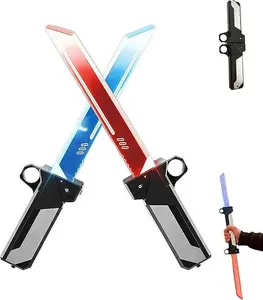 Double-Blade Toys, dual-blade role-playing props with light show effects, futuristic costume accessories, party gifts, and cool, trendy retractable multicolored lightsabers