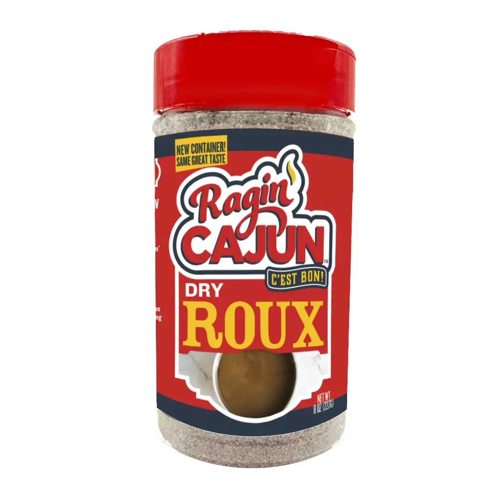 Ragin' Cajun Authentic Dry Roux - 8 oz Jar, Fat-Free, All Natural, Hand-Crafted - Louisiana Cajun Gumbo & Gravy Base