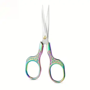 Vintage Stainless Steel Scissors, Cutting Supplies, Perfect for Sewing, Embroidery, Fabric Work, Home Decor, Tea Ceremony, DIY Crafts, Ergonomic Handle, Paper Cutters