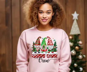 GNOME CANDY CANE CREW CHRISTMAS SWEATSHIRT Cotton