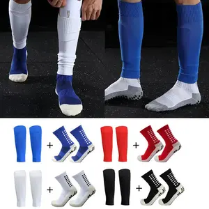 Soccer Grip Socks,Shin Guard Sleeves for Football Basketball for Men and Women Soccer Sports Athletic Socks for Youth Adult