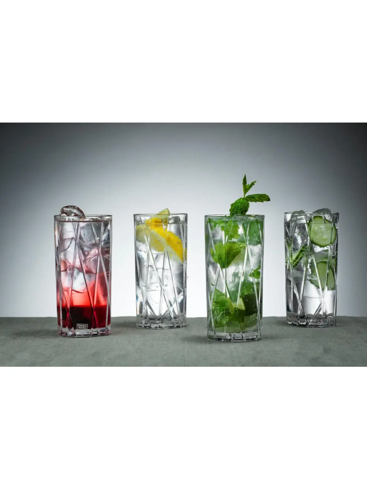 Orrefors Classic Cut Crystal Highball Glasses - Set of 4, 11.56 oz, Bold and Masculine, Elegant and Refined Drinking Glassware