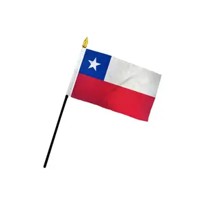 4x6in Chile Plastic Stick Flag with Stitched Edges, Festive Flags, Party Decor Props, Home Supplies for Household Enhancement, Festive Festive Flags