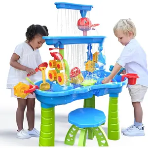 Toddler Water Table | Kids Sand and Water Table | 3-Tier Outdoor Water Play Table Toys for Toddlers Kids | Water Sensory Tabes Summer Beach Toys for Outside Backyard for Kids age 3 4 5 6 7 8