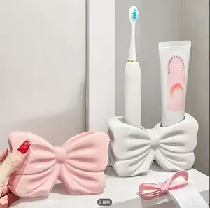Charming Bow Ceramic Toothbrush Holder