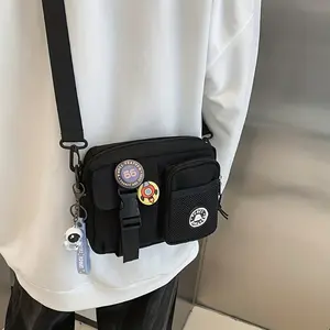 [Casual Bag For Daily Commute] Men's Trendy Shoulder Bag, Street Style Cycling Sling Bag, Casual Crossbody Bag For Hanging Out & Daily Commute  Purse Travel Essentials Canvas Messenger