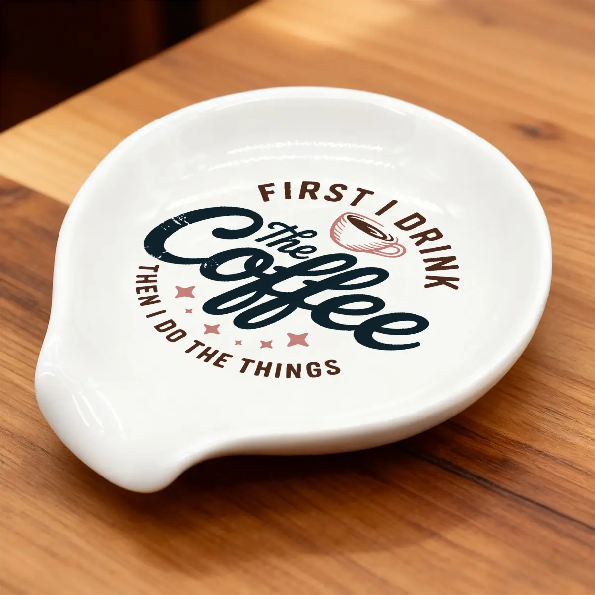 1pc Funny Coffee Spoon Rest Ceramic Spoon Holder Cafe Bar Accessories Teaspoon Funny Quote Ceramic Spoon Holder Rests for Home Station Decor Stove Top Countertop Kitchen Accessories Christmas Thanksgiving Present for Coffee Lovers Tableware, Kitchenware