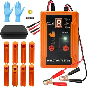 QUEP Compact Universal Fuel Injector Test & Clean Kit, 12V/5V Automotive Diagnostic Tool with Car Relay Tester, 8-Size Adapters, 8 Pulse Modes, 4-Wire Dual Channel for Simultaneous 2-Injector Testing (Automotive Tools)
