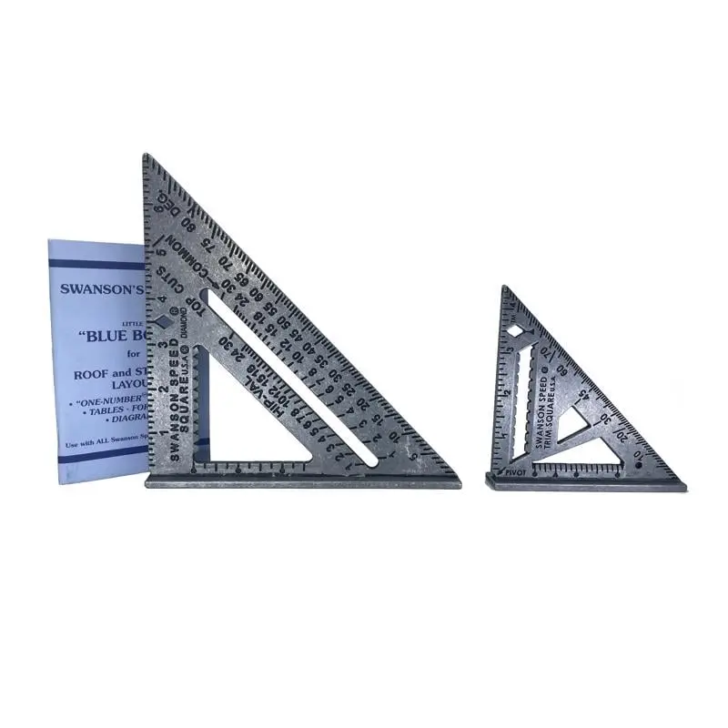 Swanson 2040750 Pro Die-Cast Aluminum Square Set, 8.5" Size, 8.5in Length, 7in Width, 2 Squares, Gray Metal Hand Measuring Tool with Durability and Accuracy
