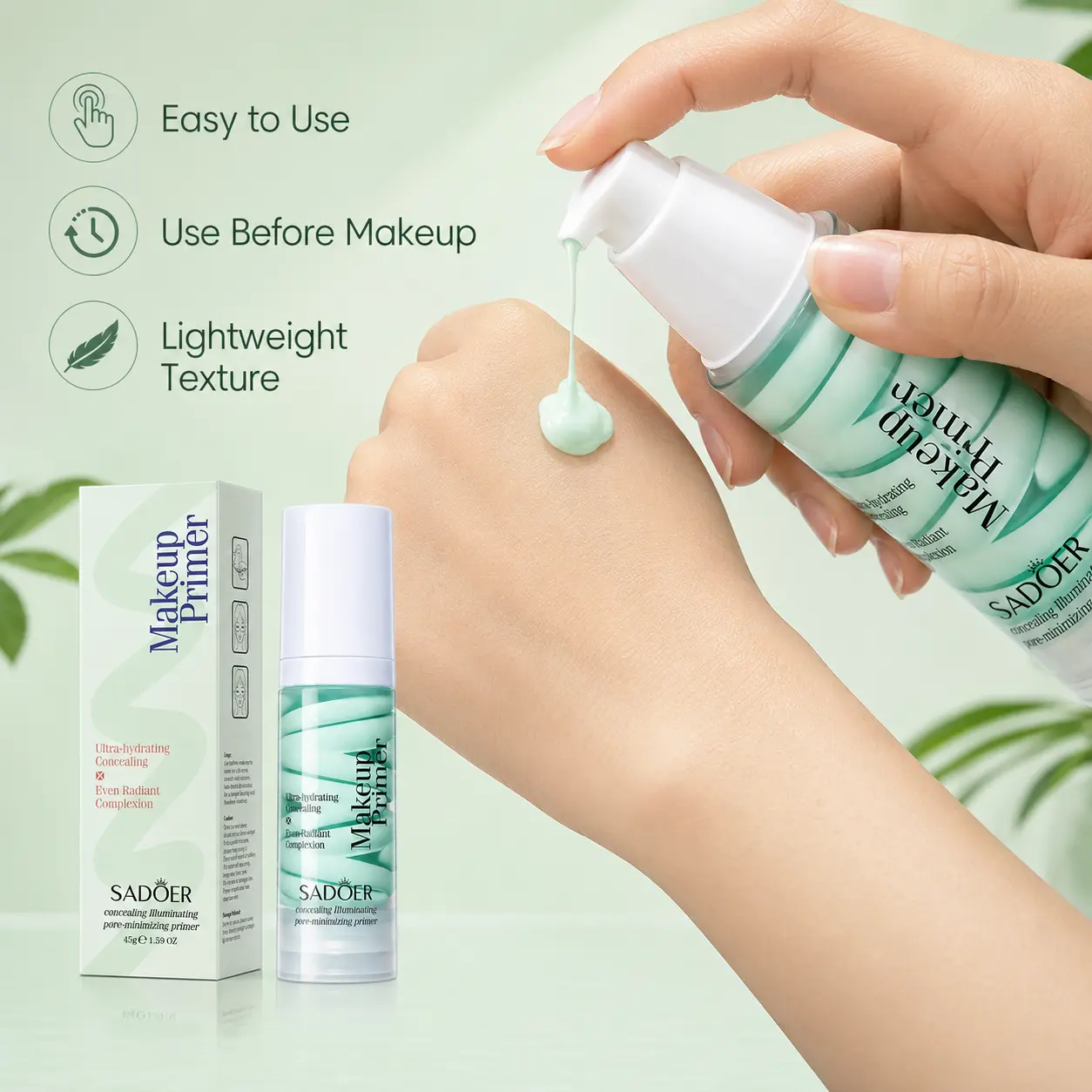 Makeup Primer, Lightweight Hydrating Makeup Base for Face, Smooth Texture Primer Before Makeup, Everyday Beauty Routine Essential, 45g
