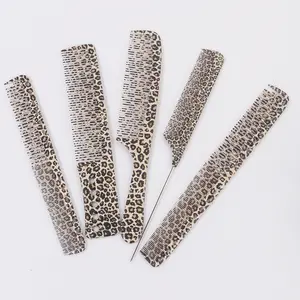 Leopard Print Hair Comb Set - Professional Barber Grade for Men & Women, Durable ABS Plastic Hair Styling Tool for Cutting & Grooming, Hair Styling Combs