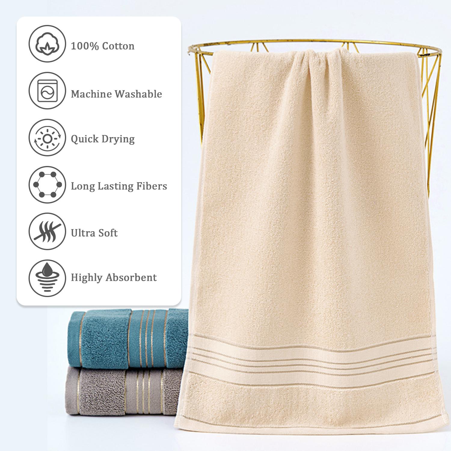 100% Cotton Hand Towel Set (13x30 in) - Minimalist Contemporary Bathroom Towels, Soft Skin-Friendly Machine Washable Water Absorbent, No Fading No Linting, One Size for Bathroom Spa Back to School