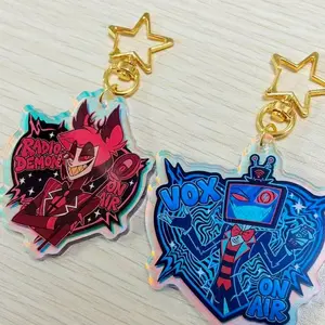 Radio Demon on Air Charm, Alastor Vox Keychain