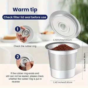 2 Pack Stainless Steel Reusable K-Cups Coffe Pods Compatible With Kuerig 1.0 Coffe Maker Machine