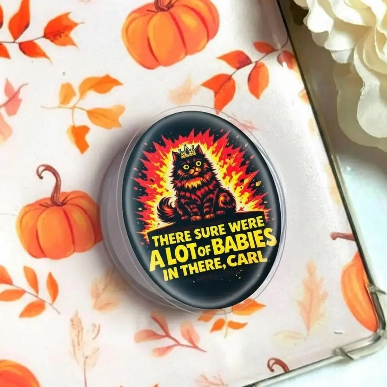 Princess Donut Dungeon Crawler Carl Phone Grip, Funny Tortoiseshell Cat Magsafe Holder, 'A Lot Of Babies In There' Fan Art, Trendy LitRPG eReader Kickstand