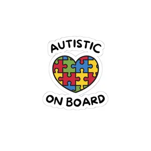Autistic on Board Universal Car Stickers - Automotive Safety Awareness Exterior Accessories, Car Window Decals, Vehicle Decoration, Car Vehicle Decoration