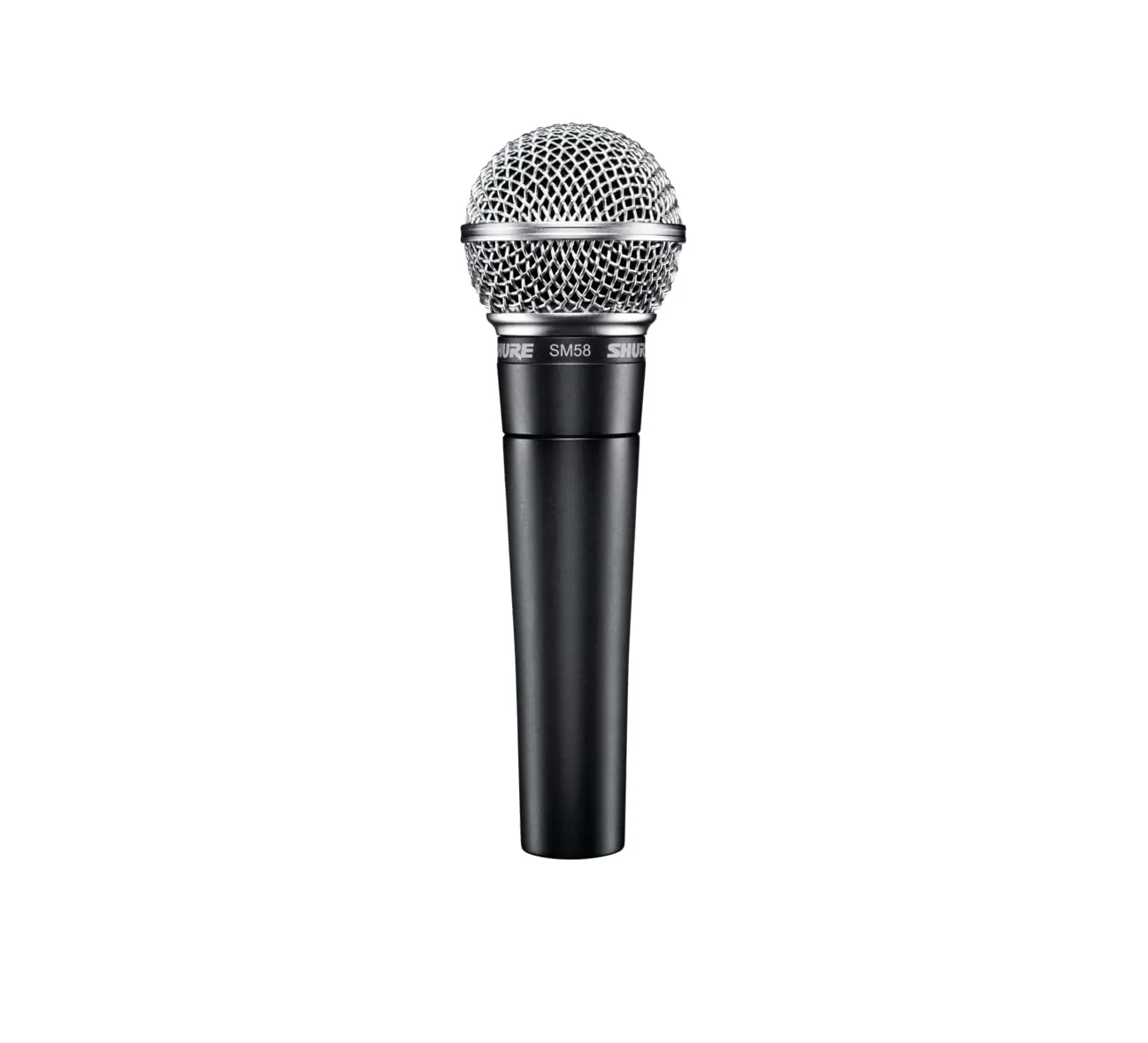 Shure SM58 Professional Dynamic Vocal Microphone (SM58-CN) - Black & Silver, Cardioid Mic with 25-ft XLR Cable for Live Performance, Studio Recording