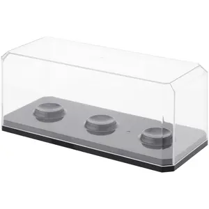 Pioneer Plastics Plastic 3 Golf Ball Display Case with Base, 6.125" W x 2.625" D x 2.25" H