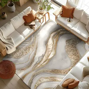 Modern Marble Texture Carpet, Large Area Abstract Art Rug for Living Room & Bedroom, Nordic Style Home Decor, Abstract Area Rugs