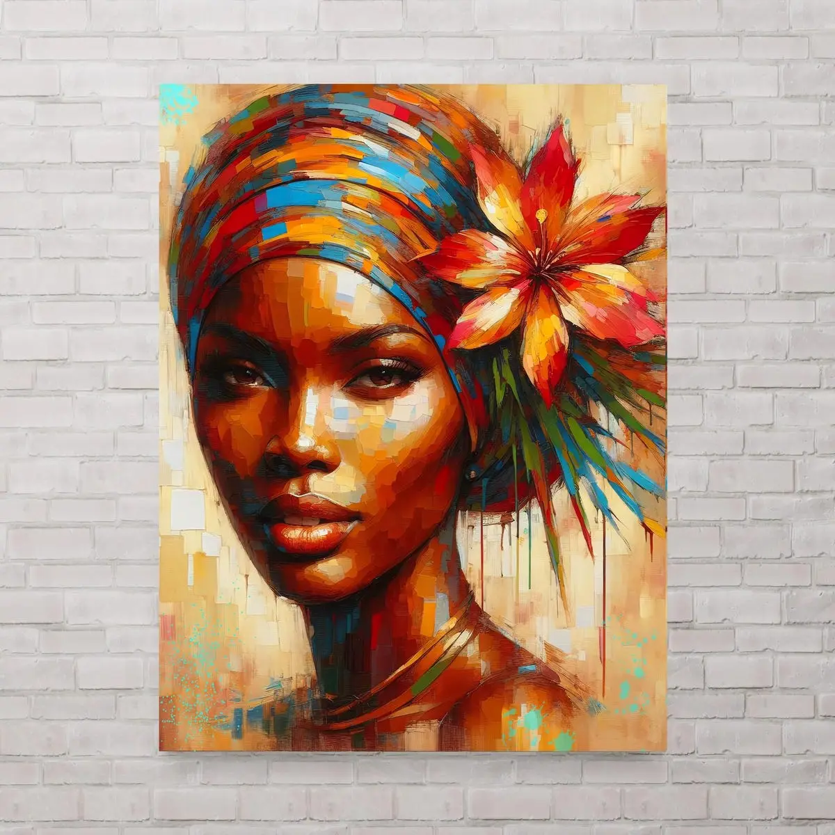 Unframed, Room Decor, Black Woman Poster, Black Girl Poster, Black Girl Wall Art, African Woman Art, Melanin Art, Tropical, Black Art Print, Black Woman Wall Art – 5 Sizes (8x12–27x40 inch)