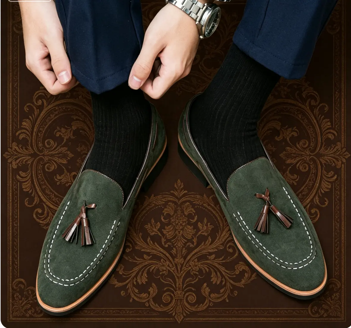 Men’s Oxford leather shoes, comfortable and breathable, with a deep-groove outsole; brogue dress shoes for casual, business, and commuting.