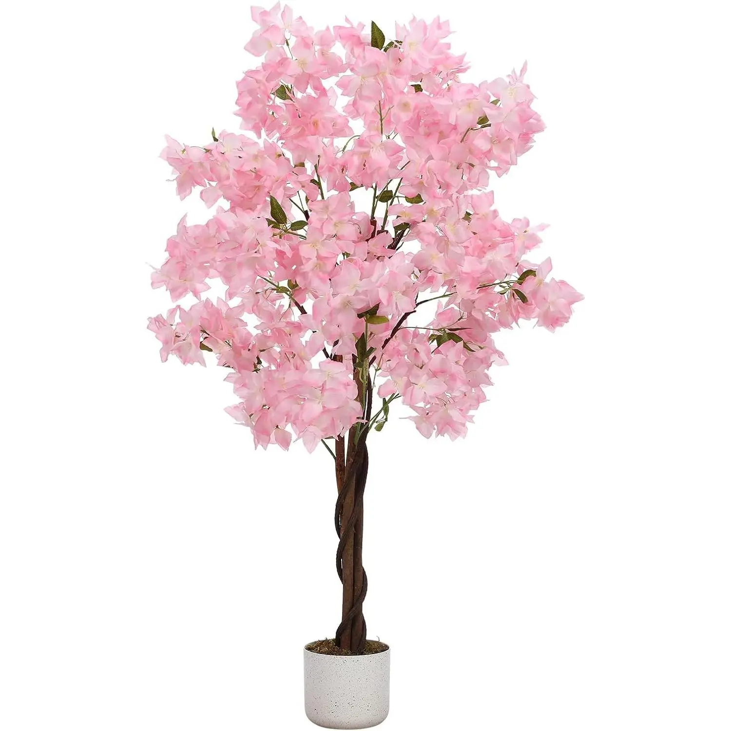 GARVEE 120cm Silk-Plastic Artificial Cherry Blossom Flower Tree in Pot, Decorative Sakura Plant for Living Room, Wedding Decor & Gift