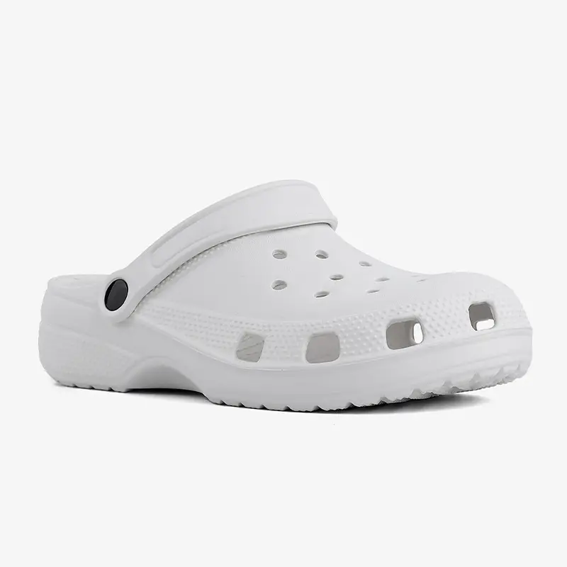 Lightweight Clogs for Women Men, Breathable Slip On Garden Shoes with Pivoting Heel Strap, Casual Summer Sandals for Beach Pool Shower Travel, Closed Toe Clog Slippers, Indoor Outdoor Comfort Shoes, Easy Clean White Clog Mules for Home and Garden Use